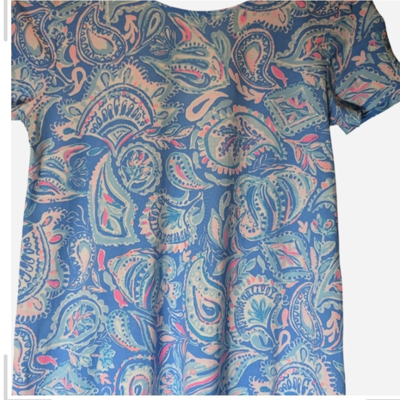 Pre-owned Lilly Pulitzer Vibrant Blue and Pink Paisley Cover-Up - Picture 8 of 8